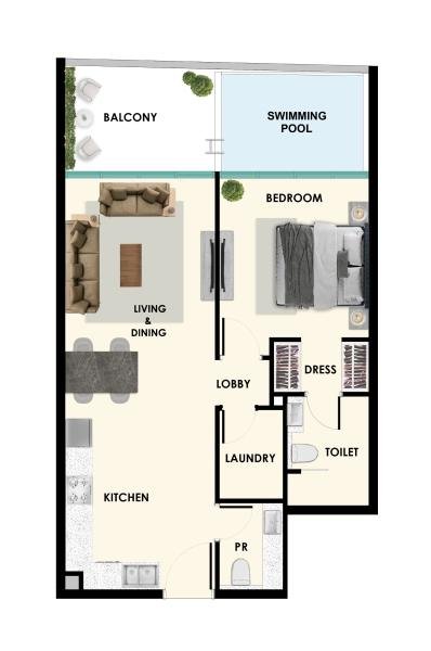 COSMOS Ibiza - 1 BHK