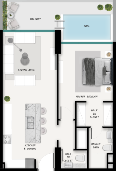 COSMOS Ocean Pearl - 1 BHK With Pool