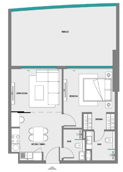 COSMOS Greenfield 2 - 1BHK - Type 1